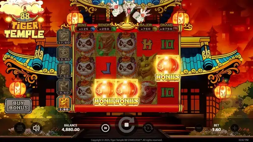 Tiger Temple 88 slot screenshot 2