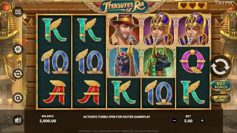 Treasures of Ra slot screenshot 