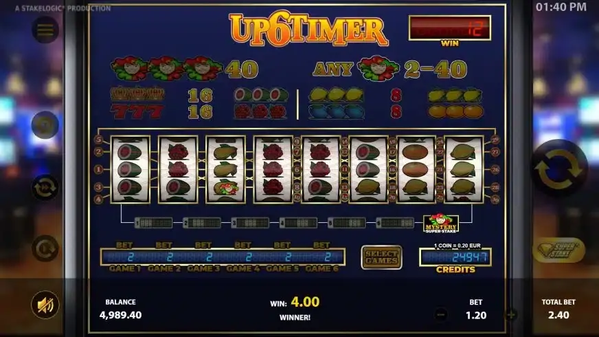 Up6Timer slot screenshot 