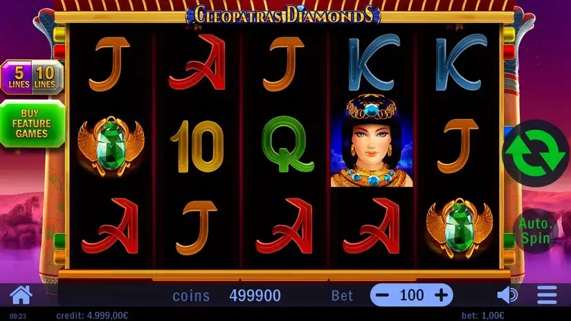 Cleopatras Diamonds slot screenshot 1
