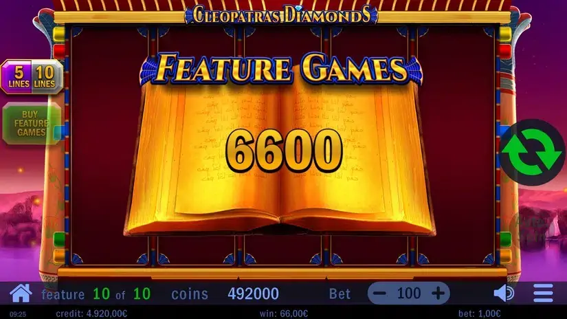 Cleopatras Diamonds slot screenshot 7