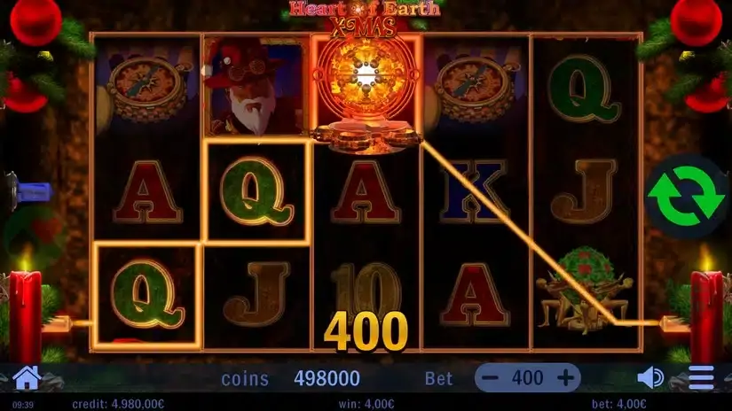 Hearth of Earth Xmas slot screenshot 2