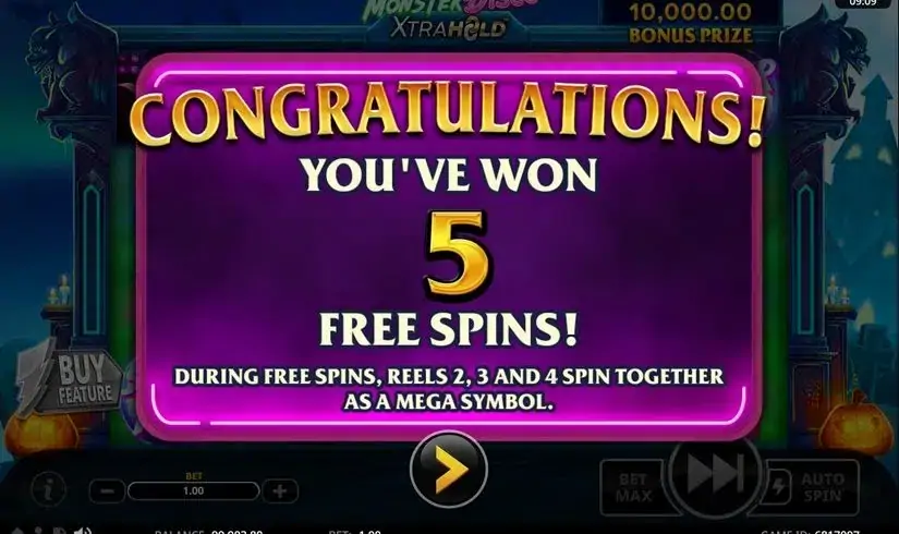 Monster Disco XtraHold slot screenshot 4