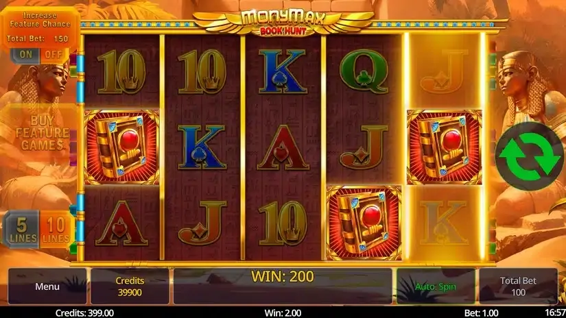 MonyMax Book Hunt slot screenshot 2
