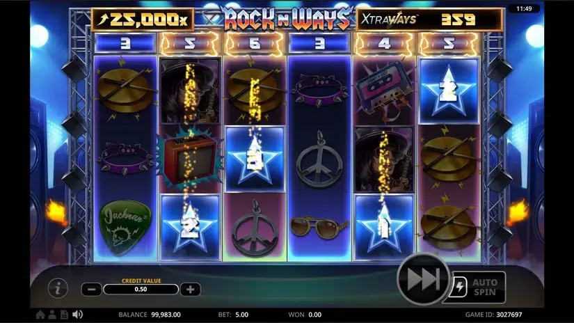 Rock N’ Ways XtraWays slot screenshot 2