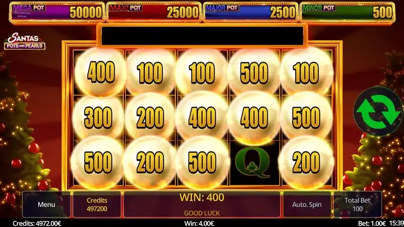 Santa’s Pots and Pearls slot screenshot 