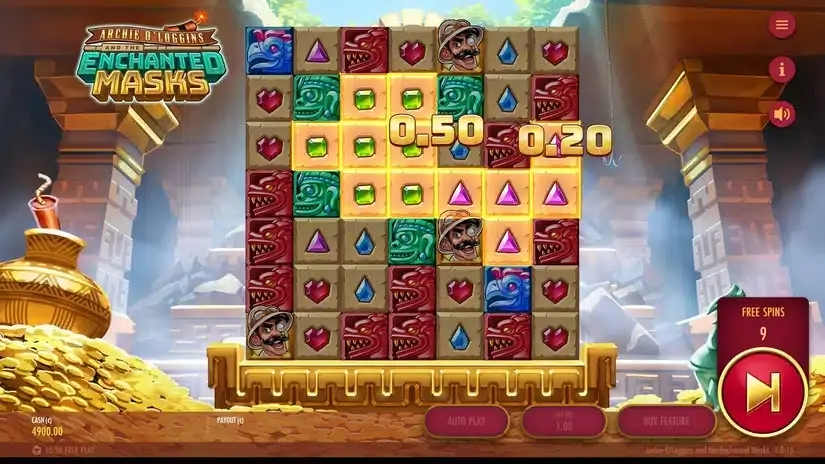Archie O’Loggins and the Enchanted Masks slot screenshot
