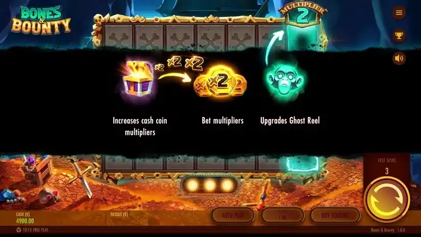 Bones & Bounty slot screenshot 2