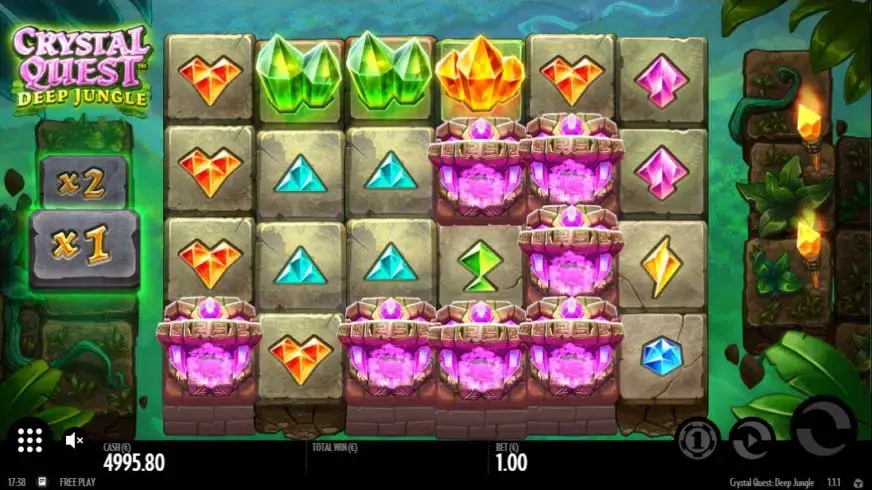 Crystal Quest: Deep Jungle slot screenshot 2
