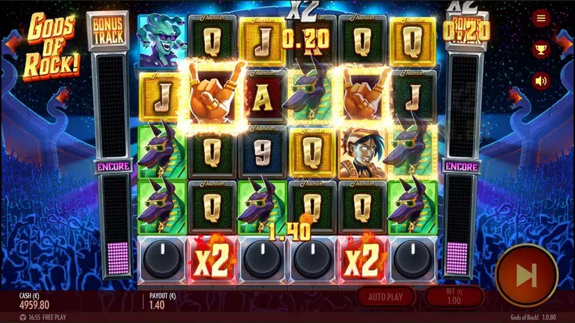 Gods of Rock slot screenshot 