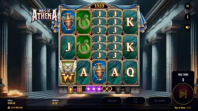 Ways of Athena slot screenshot 