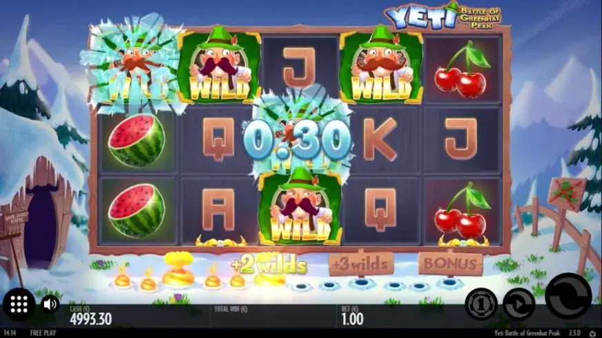 Yeti Battle of Greenhat Peak slot screenshot