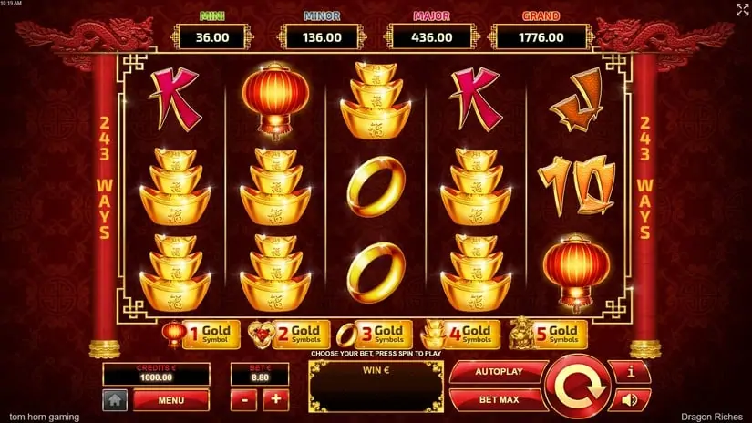 Dragon Riches slot screenshot 1