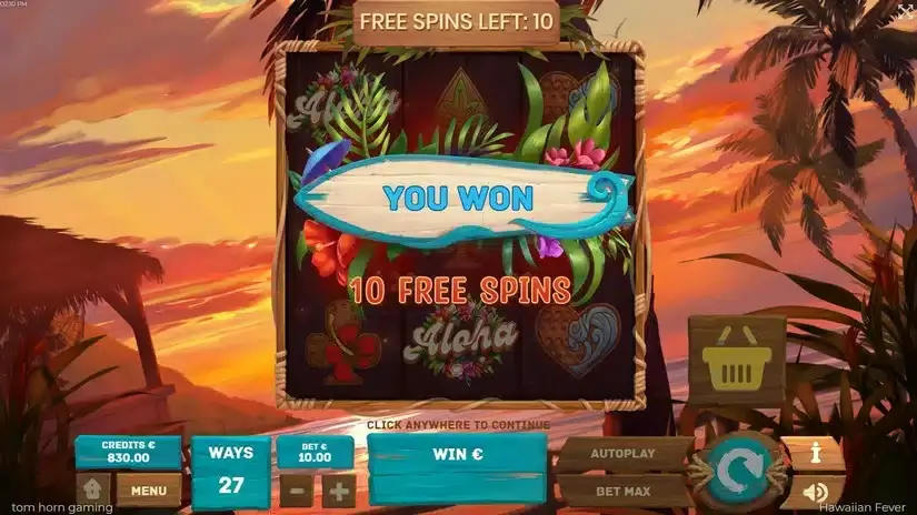 Hawaiian Fever slot screenshot 3