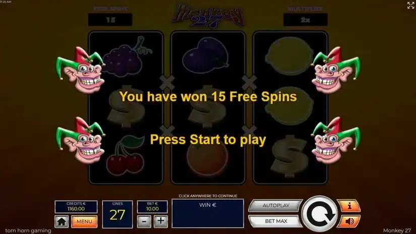Monkey 27 slot screenshot 3