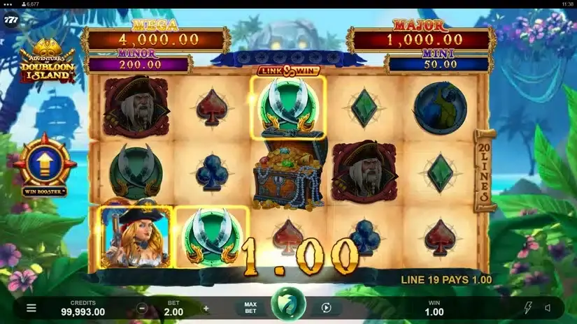 Adventures of Dubloon Island slot screenshot 2