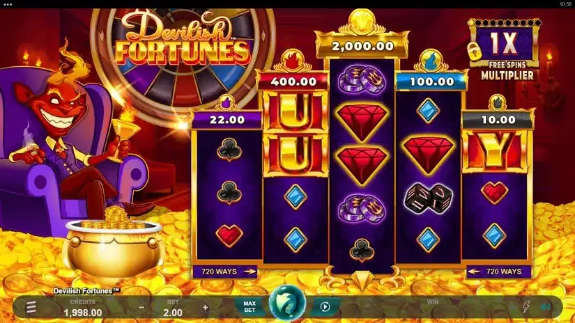 Devilish Fortunes slot screenshot 1