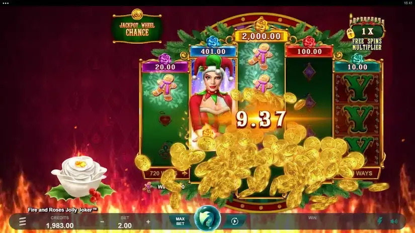 Fire and Roses Jolly Joker slot screenshot 