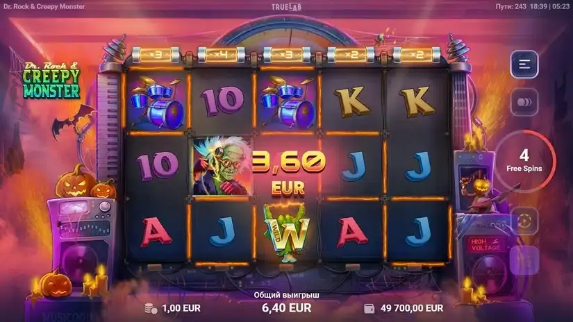 Dr Rock & Creepy Monster slot screenshot 4