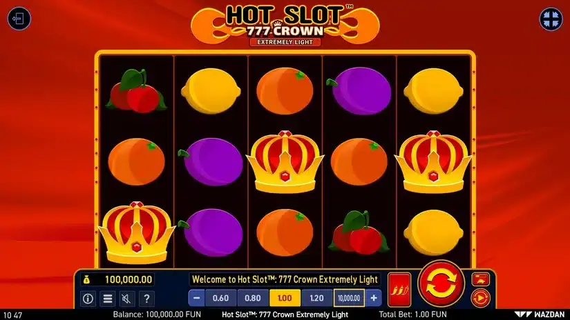 Hot Slot™: 777 Crown Extremely Light slot screenshot 1