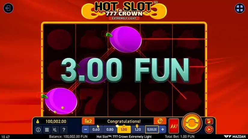 Hot Slot™: 777 Crown Extremely Light slot screenshot 2