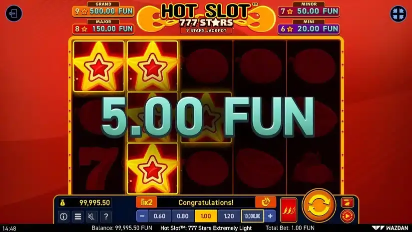 Hot Slot™: 777 Stars Extremely Light slot screenshot 4