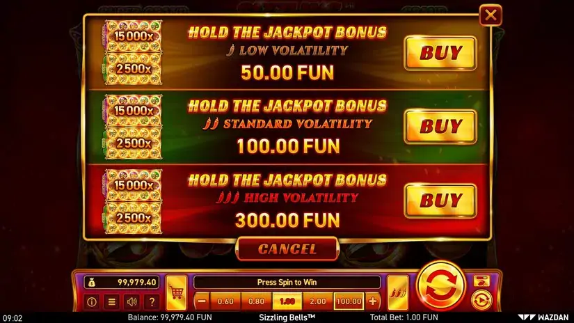 Sizzling Bells™ slot screenshot 3