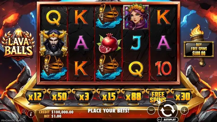 Lava Balls slot screenshot 