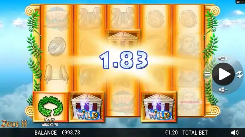 Zeus II slot screenshot 2