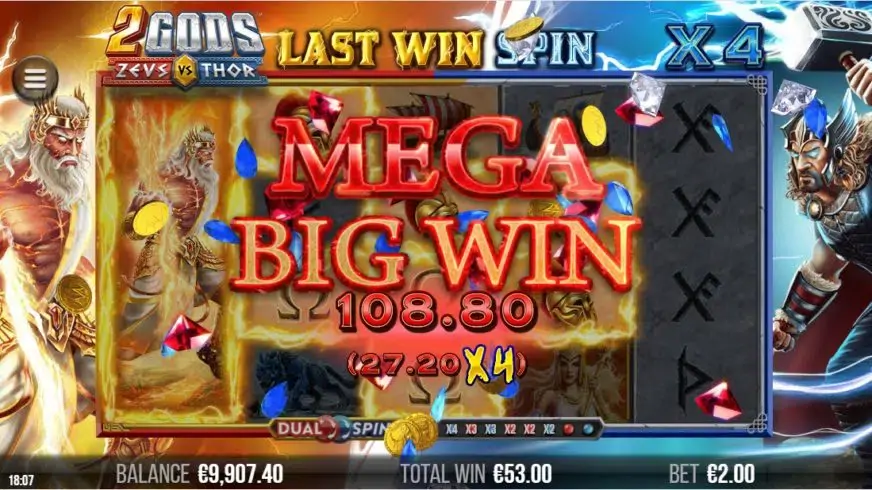 2 Gods Zeus vs Thor slot screenshot 5