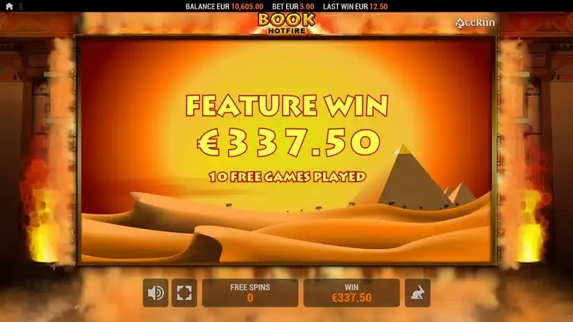 Book HOTFIRE slot screenshot 