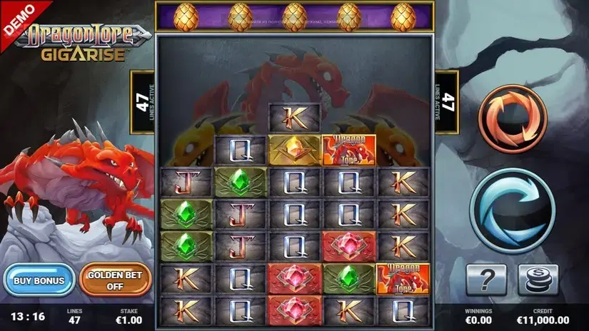 Dragon Lore Gigarise slot screenshot 