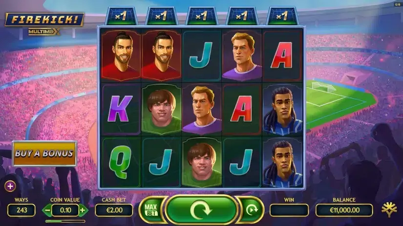 Firekick! Multimax slot screenshot 