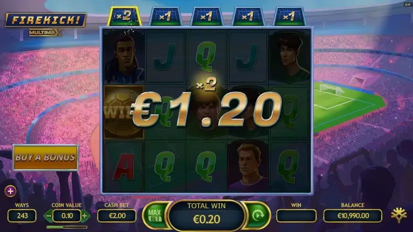 Firekick! Multimax slot screenshot 2