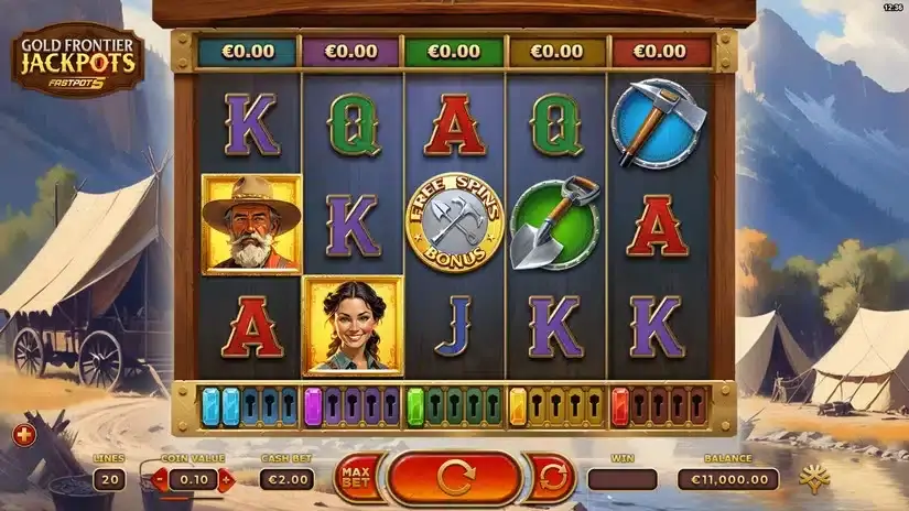 Gold Frontier Jackpots FastPot5 slot screenshot 1