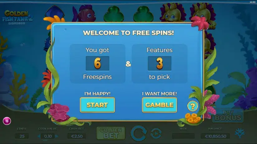 Golden Fish Tank 2 Gigablox slot screenshot 4