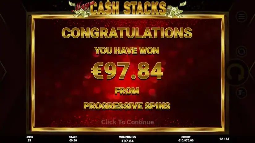 Mega Cash Stack slot screenshot 
