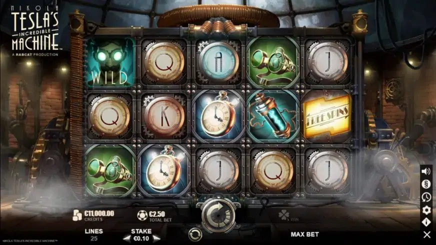 Nikola Tesla’s Incredible Machine slot screenshot 1