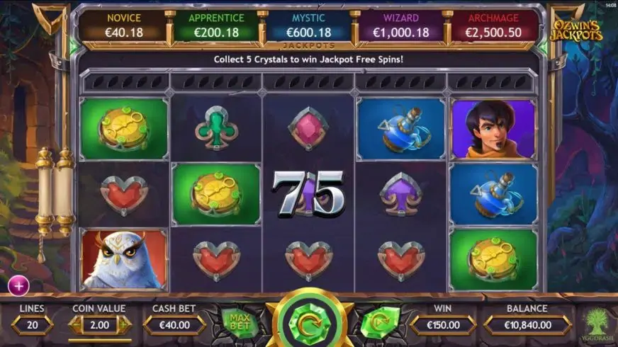 Ozwin’s Jackpots slot screenshot 2