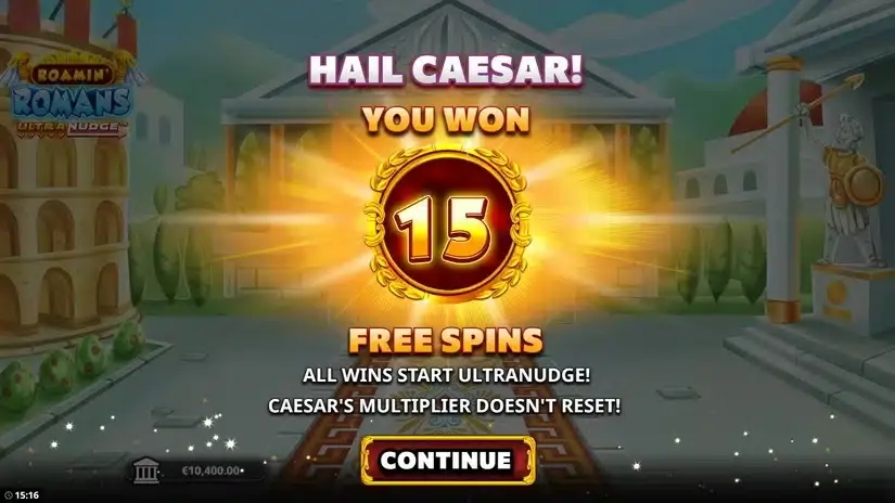 Roamin Romans Ultranudge slot screenshot 2