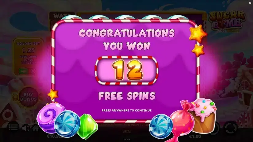 Sugar Bomb MultiBoost slot screenshot 3
