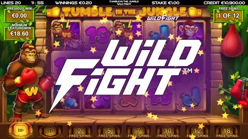 Tumble in the Jungle Wild Fight slot screenshot 3