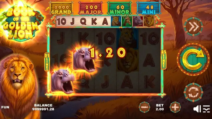 Book of the Golden Lion slot screenshot 2